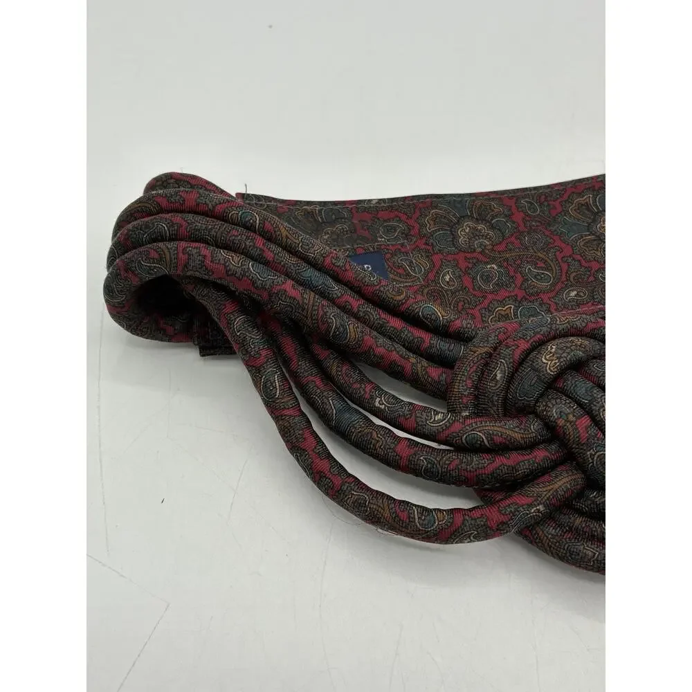 Vintage Century Canada All Silk Paisley Knotted Rope Belt 1980s Statement